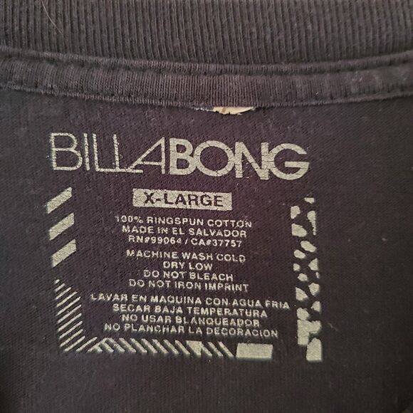 Billabong T Shirt Mens XL Black Short Sleeve Crewneck 100% Cotton Surf Skate - Picture 4 of 8